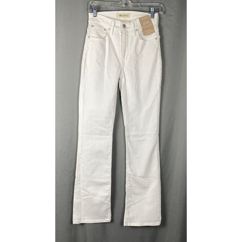 Madewell Women Jeans 23T Mid-Rise Kick Out White NWT Flaw